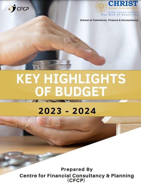 Key Highlights of Budget 2023-2024 report cover, prepared by CFCP