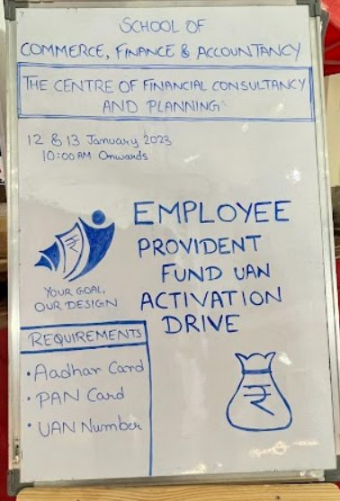 UAN and EPF Activation Drive notice board
