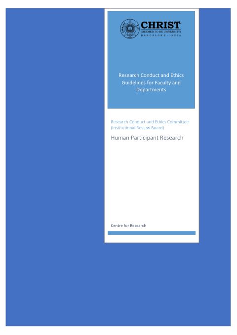 Research Conduct and Ethics Guidelines