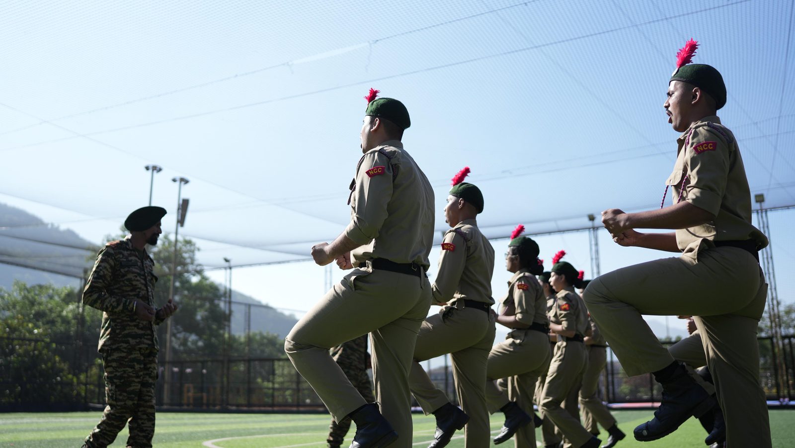 NCC cadets of 36 Maharashtra Battalion on parade at CHRIST (Deemed to be University), Pune Lavasa Campus