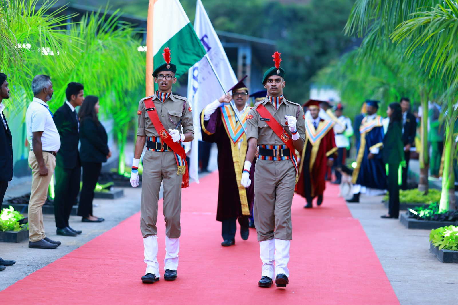 NCC cadets leading the academic procession at the University convocation