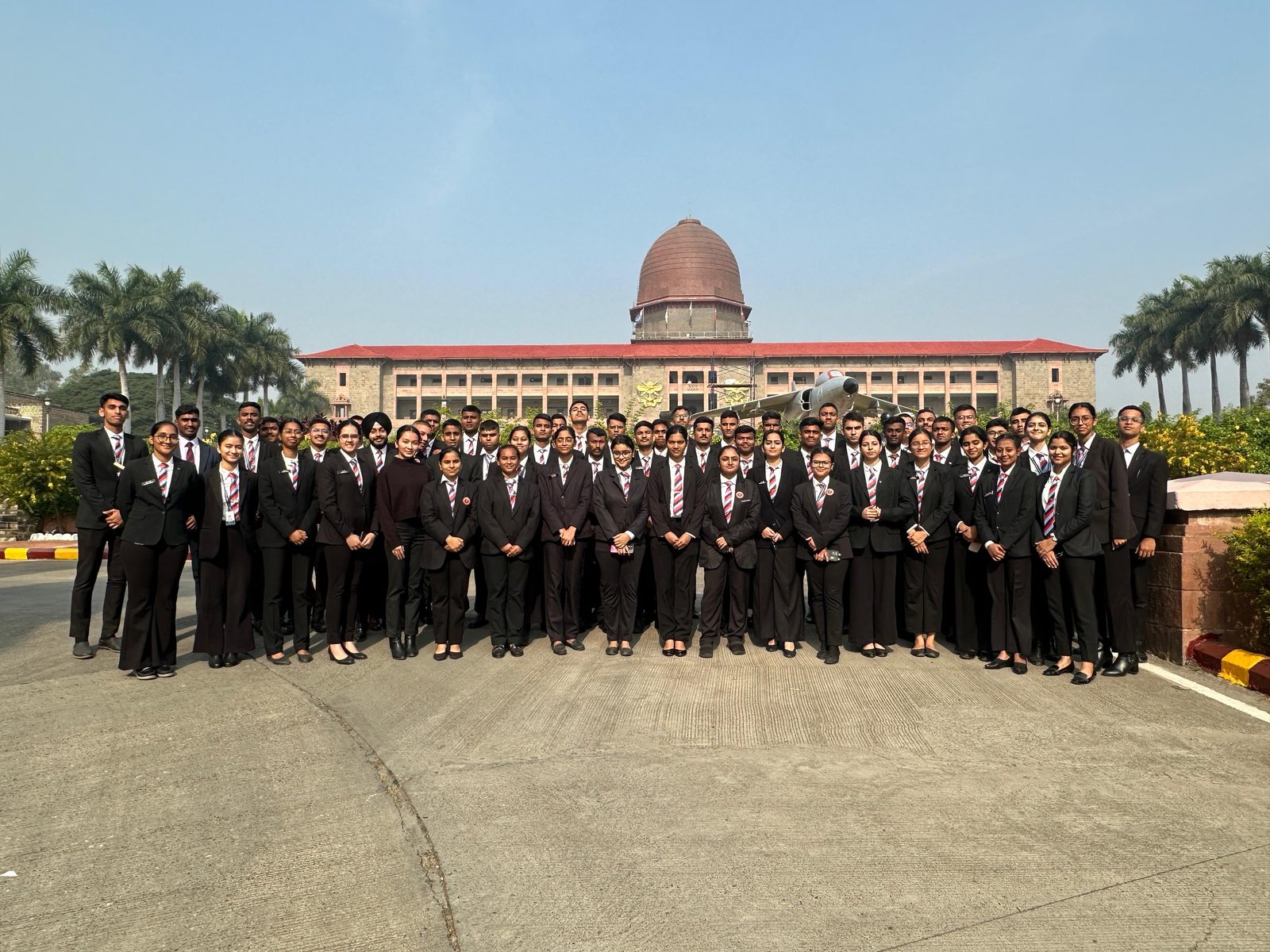 Cadets outside the Sudan Block during the visit to the National Defence Academy