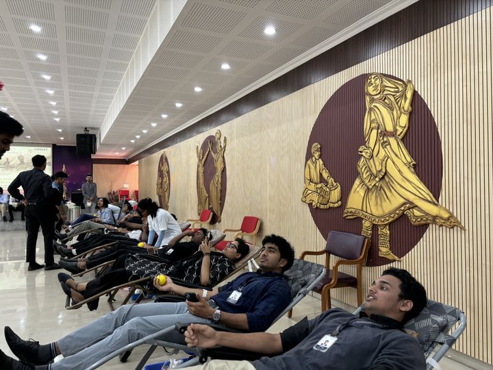 Donors at the campus blood donation camp, CHRIST Pune Lavasa Campus