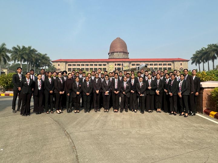 Cadets outside the Sudan Block during the visit to the National Defence Academy, CHRIST Pune Lavasa Campus