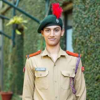 Portrait of Sai Saakaar Jakkinapalli, NCC cadet at CHRIST Pune Lavasa Campus