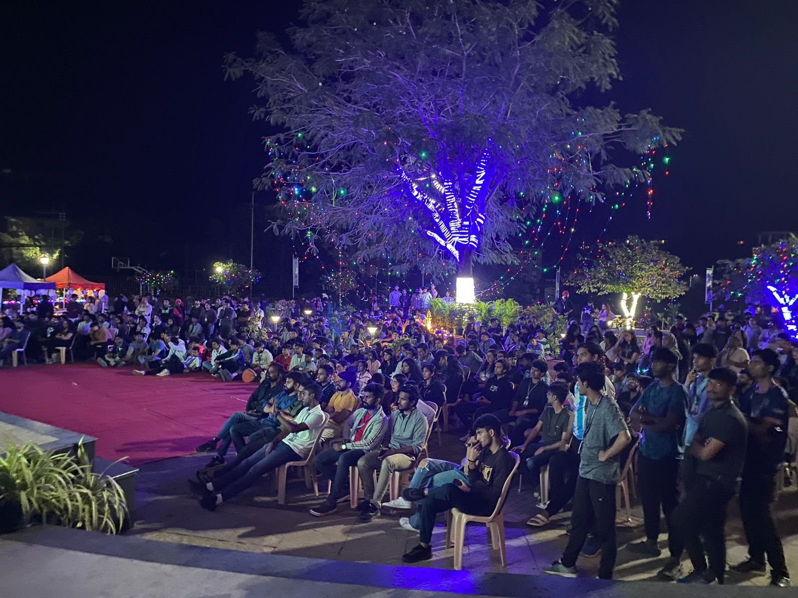Live sports match screening, CHRIST Pune Lavasa Campus