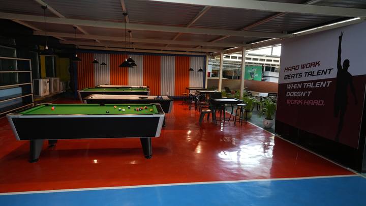Billiards, air ice-hockey and carrom area, CHRIST Pune Lavasa Campus