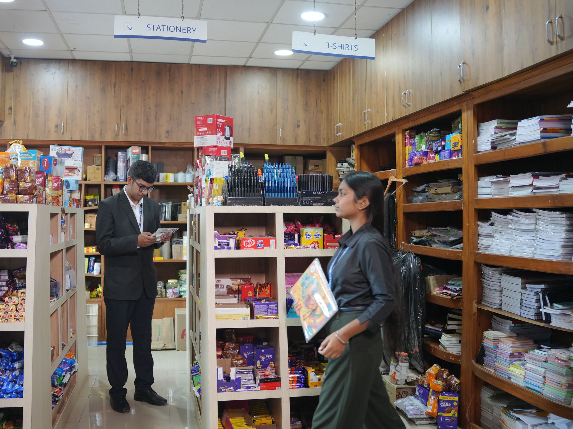 The stationery section of the campus store at CHRIST Lavasa