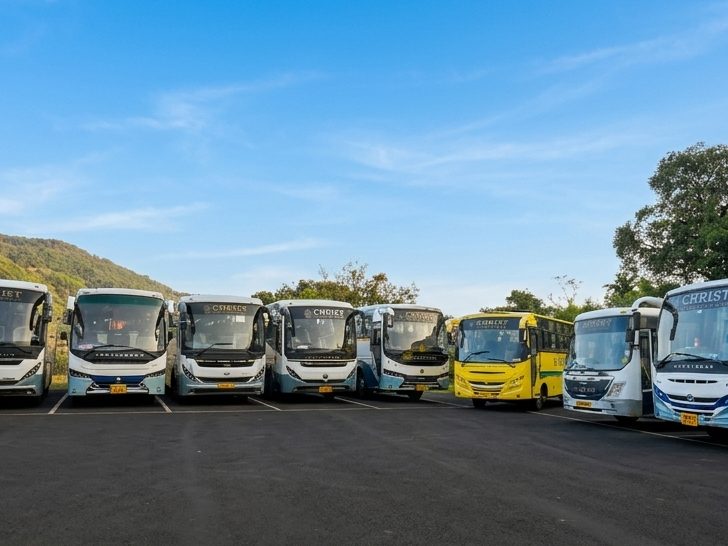The campus bus serving the residences at CHRIST Lavasa