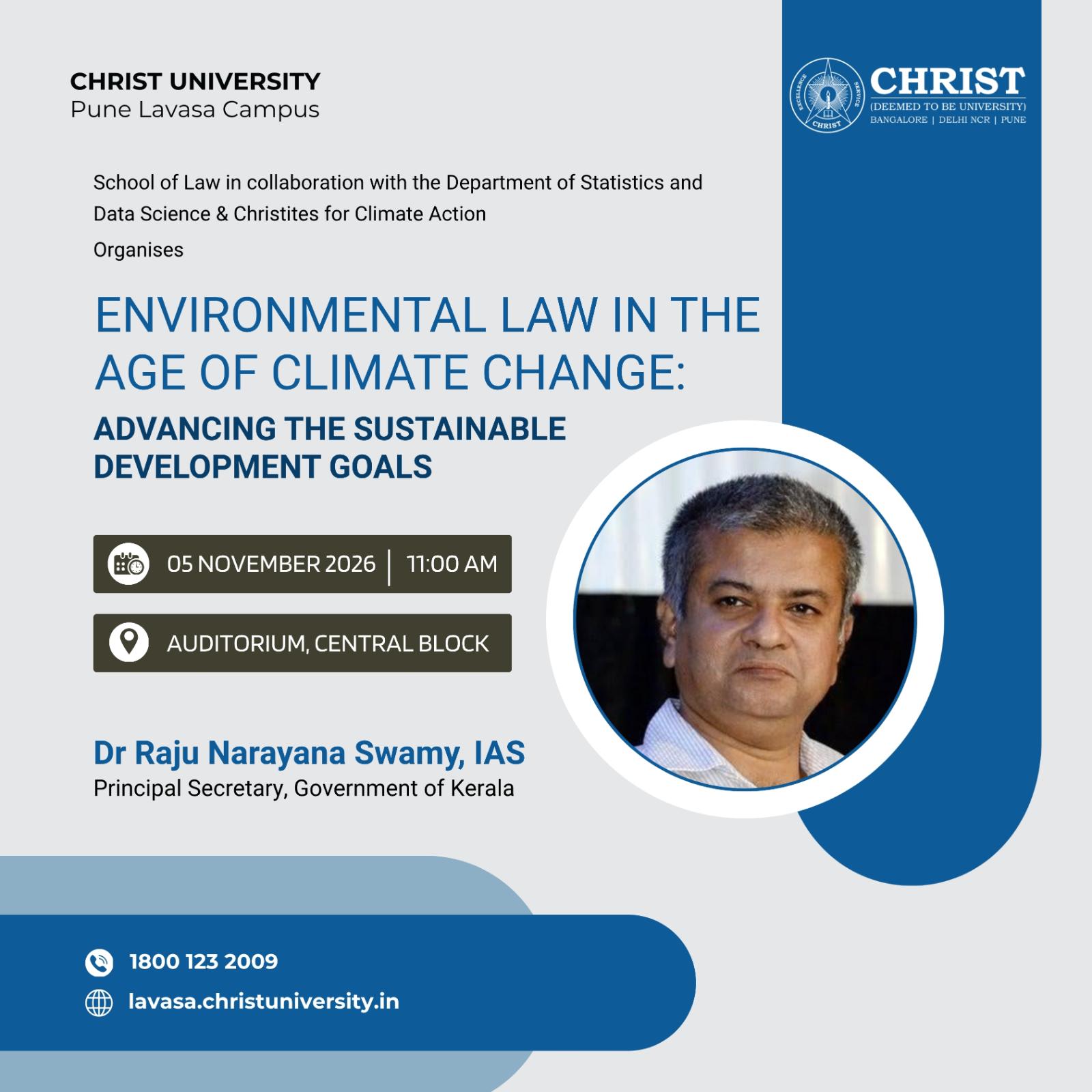 Environmental Law in the Age of Climate Change guest lecture poster