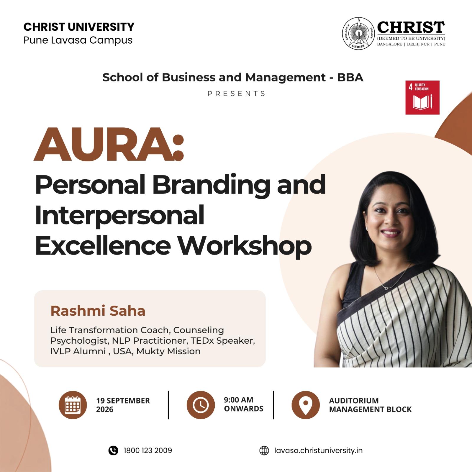 AURA: Personal Branding and Interpersonal Excellence Workshop poster