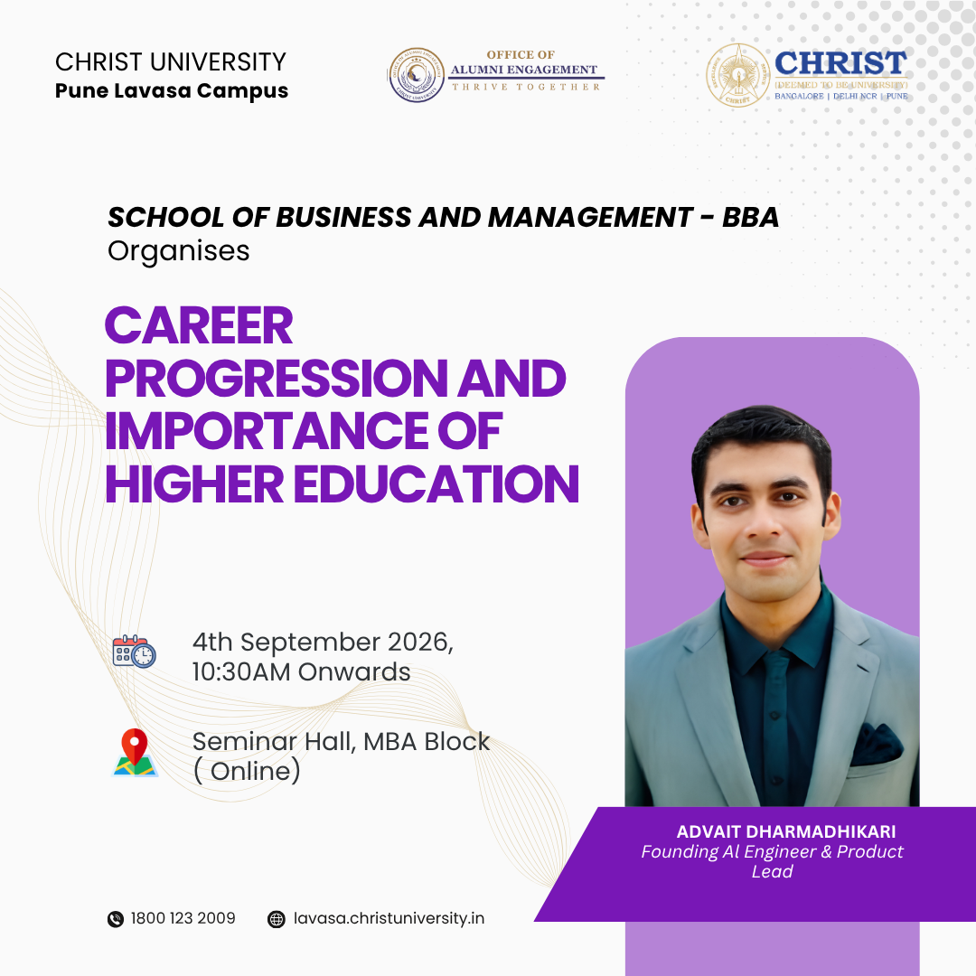 Alumni Interaction poster — Career Progression and Importance of Higher Education