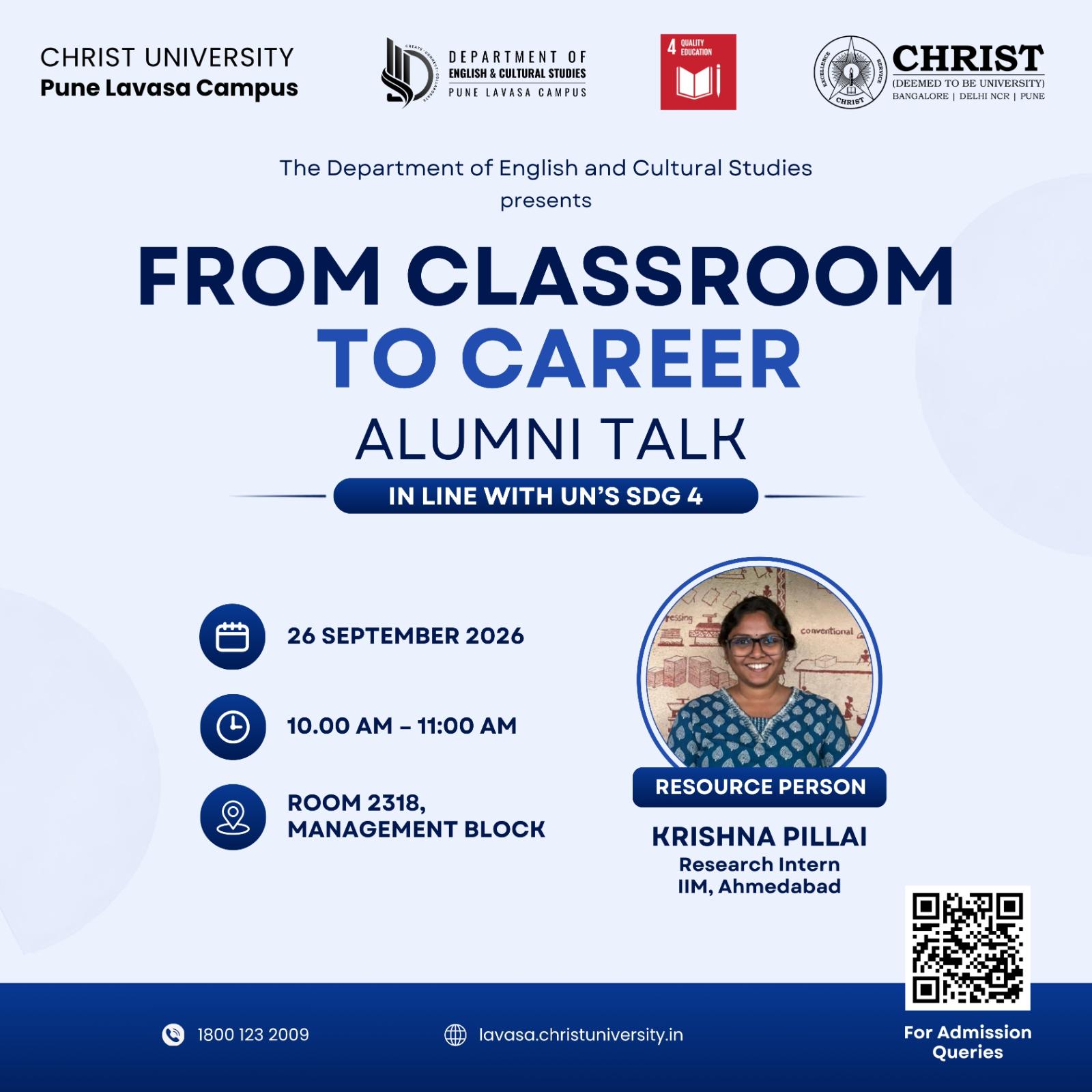 From Classroom to Career — Alumni Talk poster