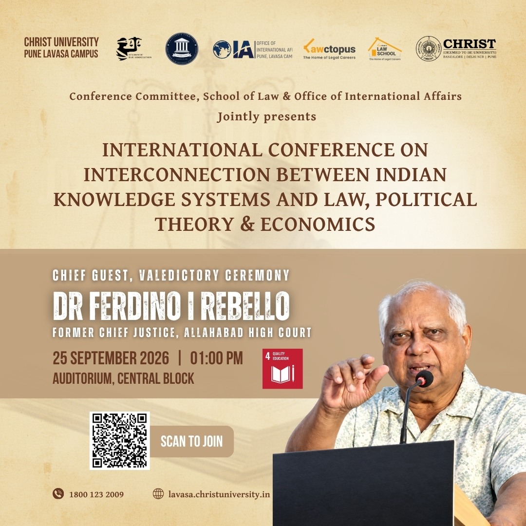 International Conference on Interconnection between Indian Knowledge Systems and Law, Political Theory & Economics — Valedictory Ceremony poster