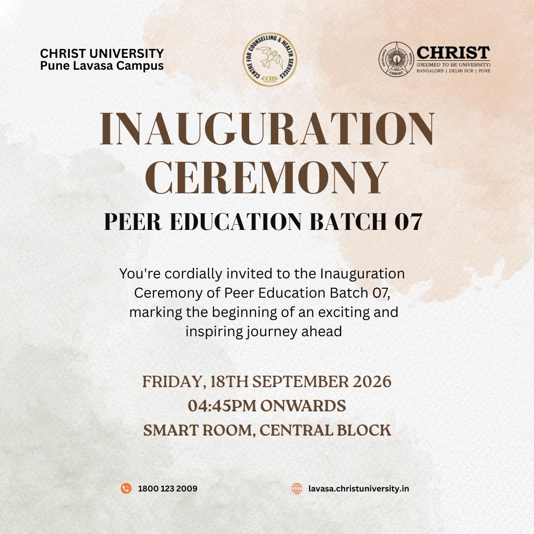 Inauguration Ceremony — Peer Education Batch 07 poster