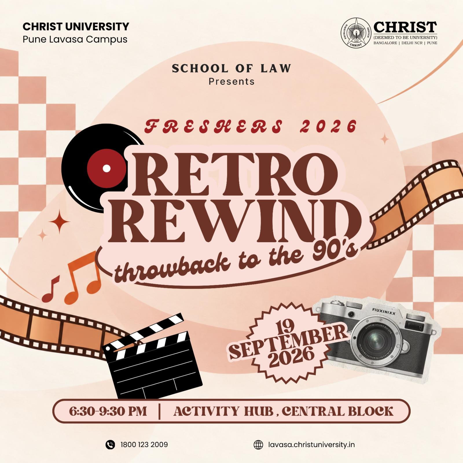 Freshers 2026 – Retro Rewind: Throwback to the 90's poster