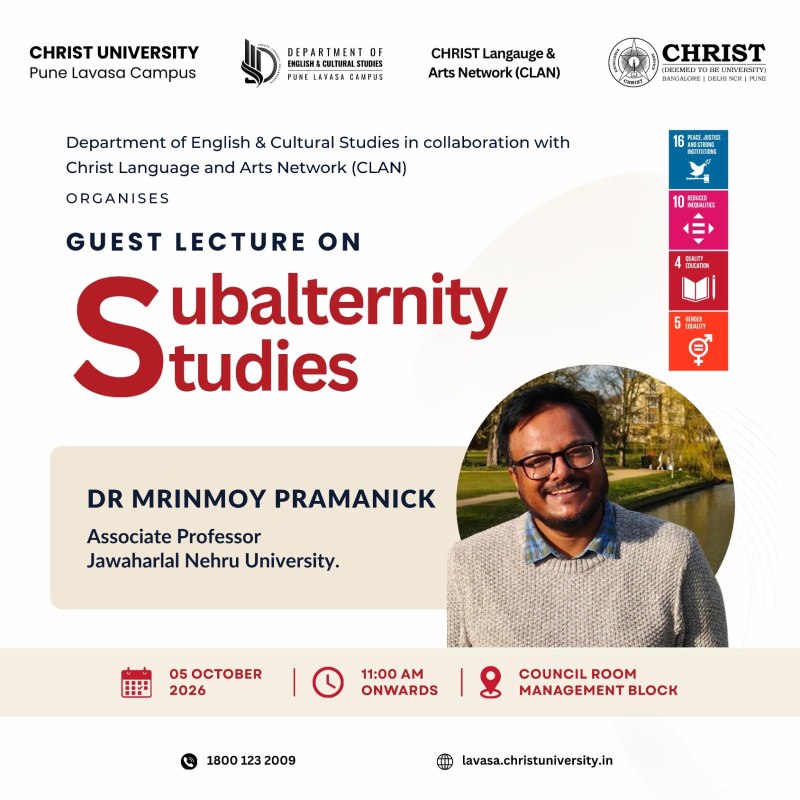 Guest Lecture on Subalternity Studies poster