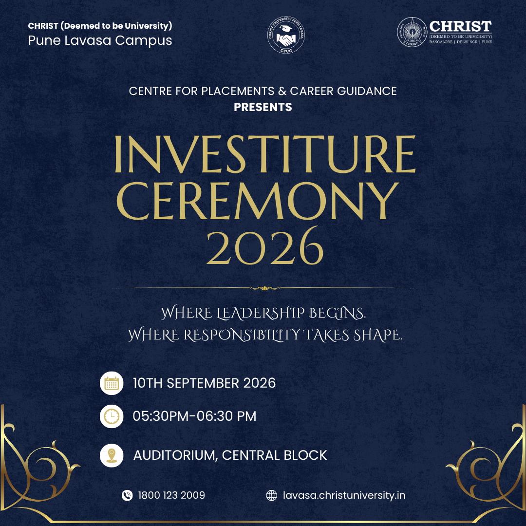 Investiture Ceremony 2026 poster — Centre for Placements & Career Guidance