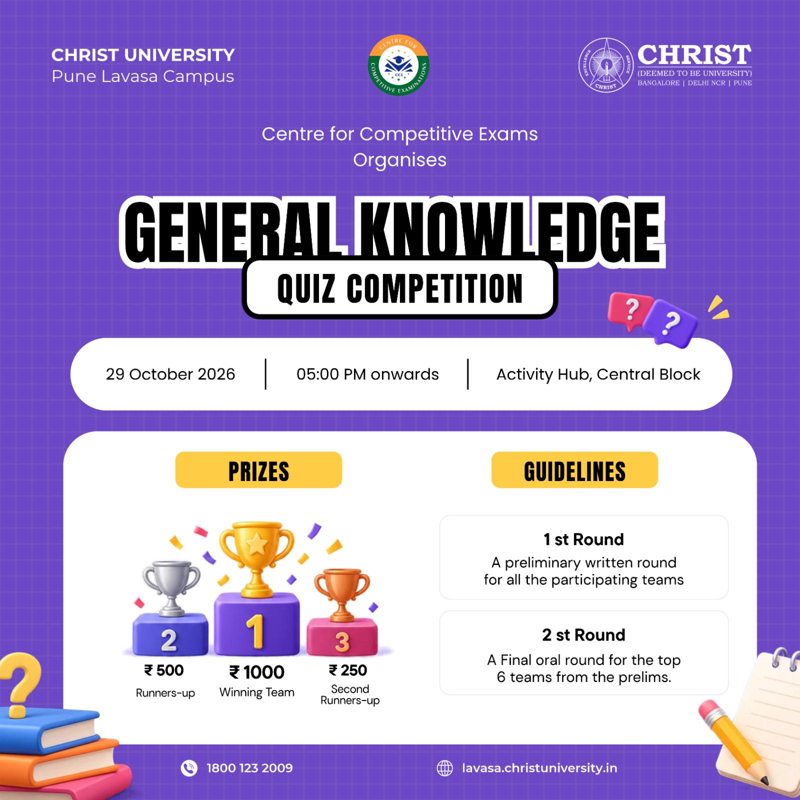 General Knowledge Quiz Competition poster