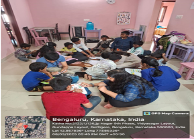 Volunteer and children interaction